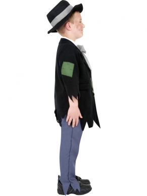 Dodgy Victoriaanse Jongen Kostuum, voor de gewiekste jongetjes!Inbegrepen is de bovenkleding, broek en hoed. 