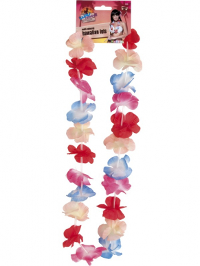 Multi gekleurde Hawaii krans met mooie grote bloemen.