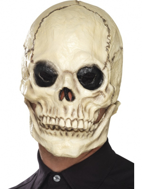 Jaag iedereen de stuipen op het lijf met dit geweldige enge schedelmasker van schuimlatex voor Halloween.Het masker gaat in zijn geheel over het hoofd. Kijk hier voor kostuums
Een maat