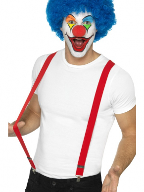 Rode Clown Bretels, leuk te combineren met de Rode Clown Nekkraag.