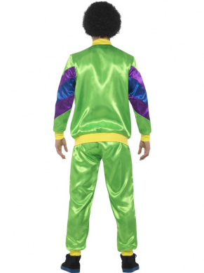 80s Height of Fashion Shell Heren Trainingspak, bestaande uit een jasje met broek in neon retro kleuren.Bekijk hier bijpassende accessoires en meer eighties kostuums voor heren.