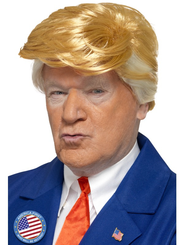 Blonde President Pruik, leuk te combineren met het President Kostuum en het President Masker vpoor een complete President Look.