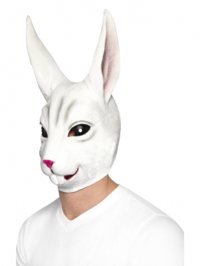 Latex Rabbit Masker, Full Overhead.Leuk voor Pasen of ander gek feestje.