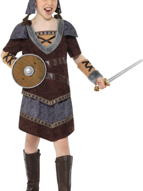 Waan je terug in de tijd van de Vikingen met dit Viking Kostuum voor meiden. Dit kostuum bestaat uit de top met rok, hoed en armwarmers. Maak de look compleet met onze getekende wapenset. Wij verkopen ook het Viking Boy-kostuum.