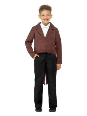 Leuke bruine Tailcoat voor kinderen, ook verkrijgbaar in zwart, rood en blauw.