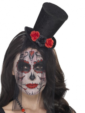Day of the Dead Mini Top Hoed op Haarband