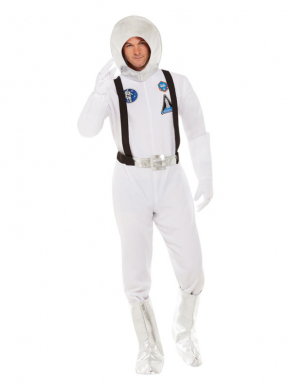 Met dit Out Of Space Kostuum bestaande uit de alles in één jumpsuit, Laarshoezen, Handschoenen & Helm ben je in één keer klaar voor carnaval of ander themafeest.
