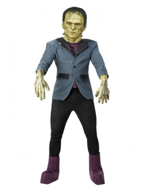 Geweldig Universal Monsters Frankenstein kostuum bestaande uit de Mock Top, Laarsovertrekken, Latex Masker & Latex Handschoenen. Met dit kostuum ben je in één keer klaar voor Halloween of een ander themafeestje.