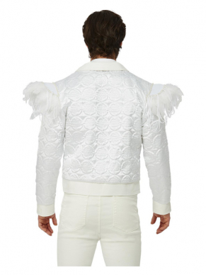 Dit stoere Elton John Feather Jacket bestaat uit de gewatteerde jas met verenschoenen. 