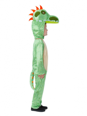  Gigantosaurus Deluxe kostuum, bestaande uit de alles in één jumpsuit met Character Hood. Leuk voor carnaval of themafeestje maar ook zeker leuk om te geven als cadeautje of voor thuis in de verkleedkist.