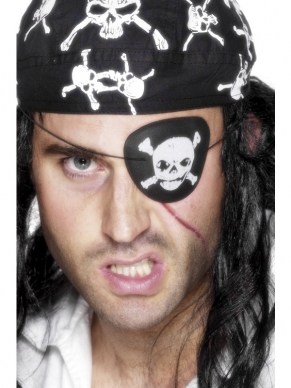Maak jouw Piratenlook compleet met dit Piraten Ooglapje met Doodskop.