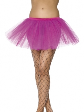 Roze Onderrok Tutu - mooie volle tutu met elastische band. De tutu heeft 4 lagen en is 30 cm lang. Geschikt om zo te dragen op een legging of onder een van de vele kostuums! Verkrijgbaar in 1 maat (one size fits most).