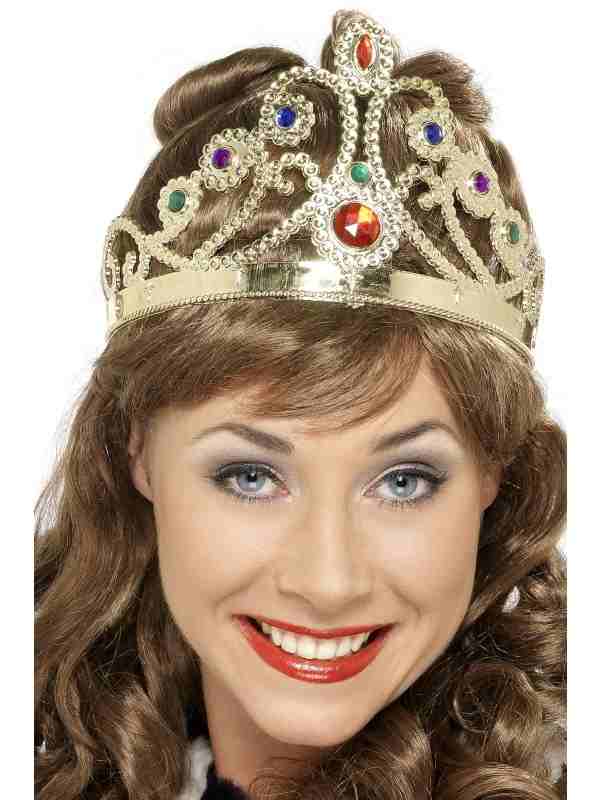 Gouden Koninginnekroon met Steentjes - plastic gouden kroon met steentjes. Maakt je Koningin kostuum helemaal af! Wij verkopen nog vele andere Kerstkostuums en accessoires in onze webshop.