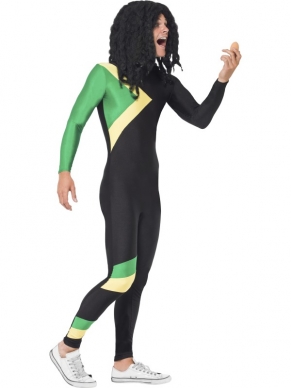 Jamaican Hero Jumpsuit Heren Kostuum. De pruik verkopen we los. Leuk voor Carnaval en andere leuke feesten. 