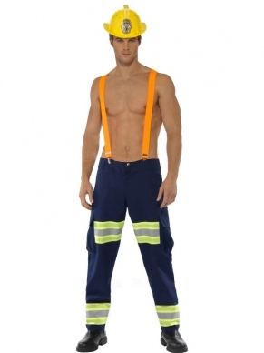 Fever Sexy Brandweerman Heren Verkleedkleding. Inbegrepen is de brandweermand broek met bretels.