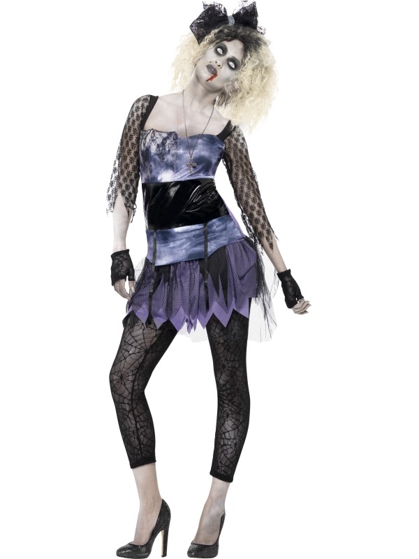 Bewusteloos toernooi Monetair Zombie 80's Wild Child Madonna Horror Kostuum snel thuis bezorgd!
