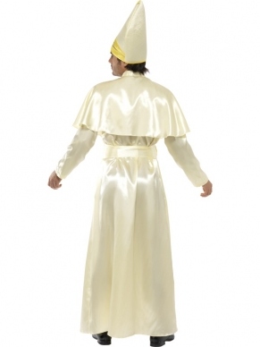 Paus Heren Verkleedkleding. Inbegrepen is het lange gewaad, de sjerp, de hoed, de cape en de ketting. Compleet kostuum. Maat Medium.