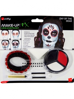 Met deze Day of the Dead Make Up Kit maak jij jouw Day of the Dead look helemaal compleet.