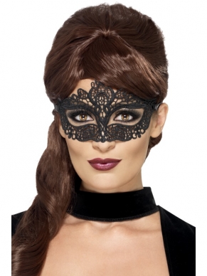 Zwart Filigree Oogmasker - dit masker kan perfect worden gecombineerd met de verschillende Carnival of the Damned kostuums!