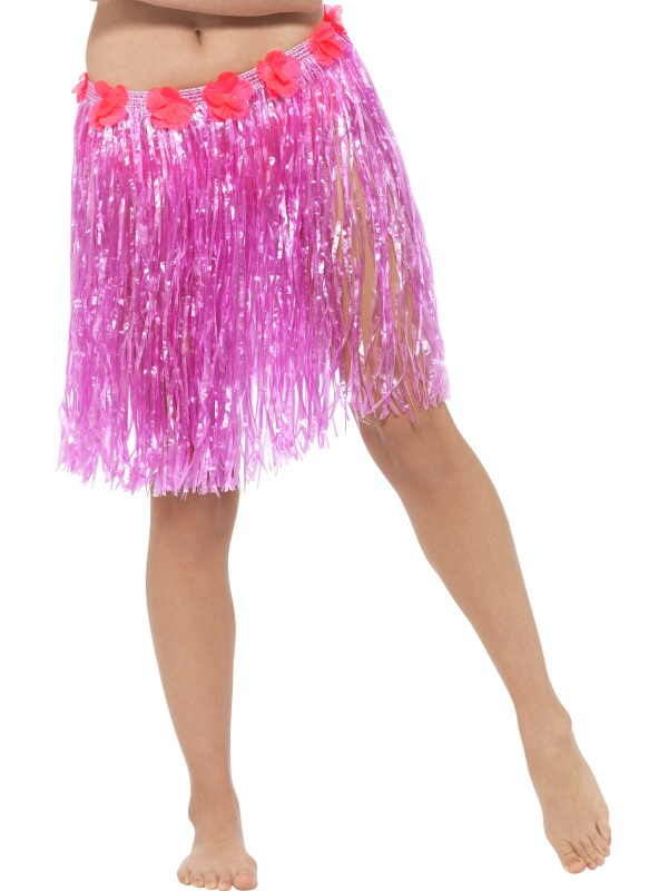 Hawaii Hula Skirt met Bloemen Roze