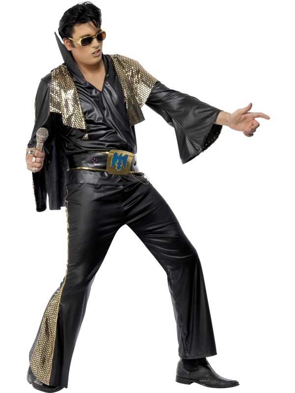 Zwart Elvis Heren Kostuum