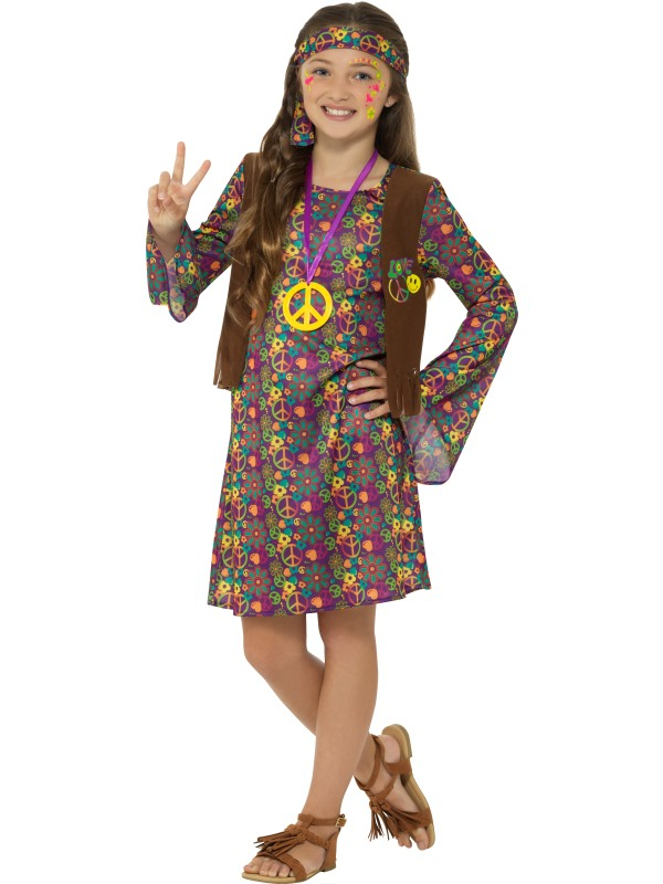 Hippie Girl Seventies Meisjes Kostuum