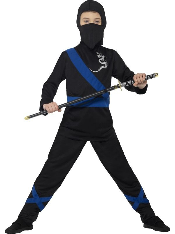 Ninja Assassin Kostuum Zwart/Blauw