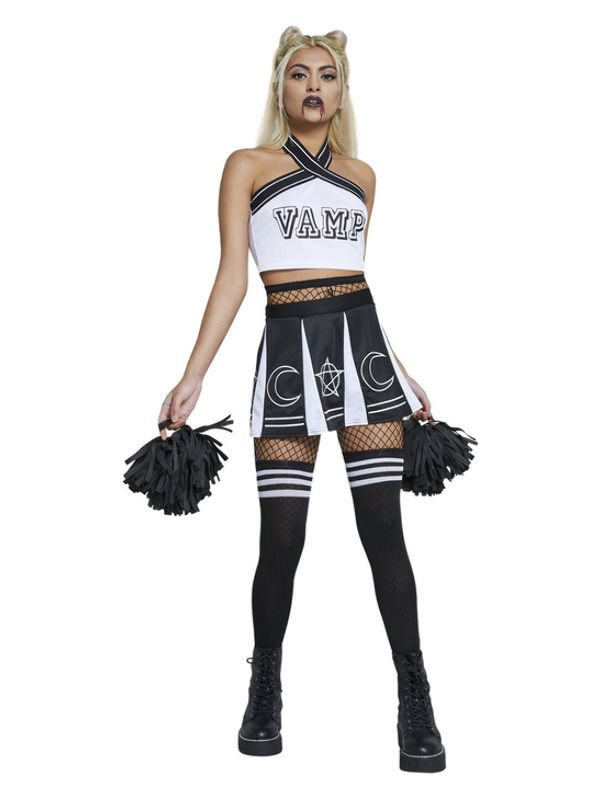 Fever Vamp Cheerleader Kostuum Black & White