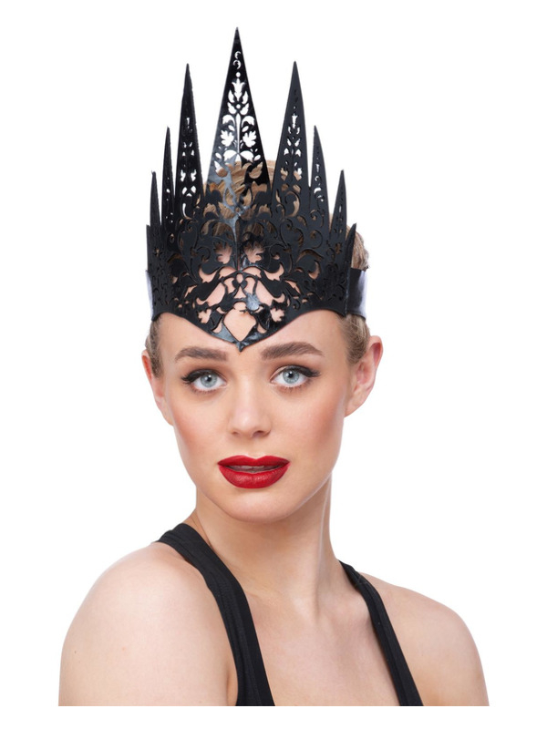 Black Filigree Queen Crown Hoofdband