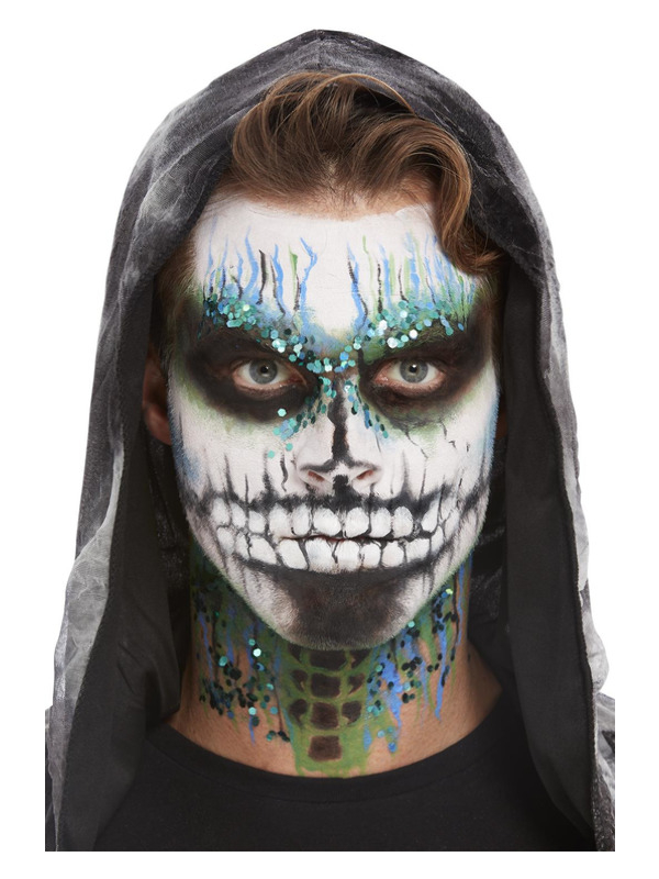 Smiffys Make-Up FX, Deluxe Skeleton Kit, Aqua