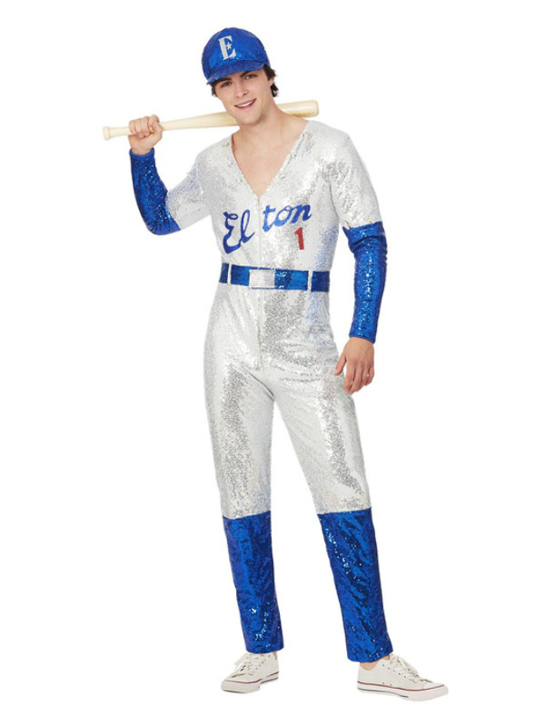 Elton John Deluxe Sequin Baseball Kostuum