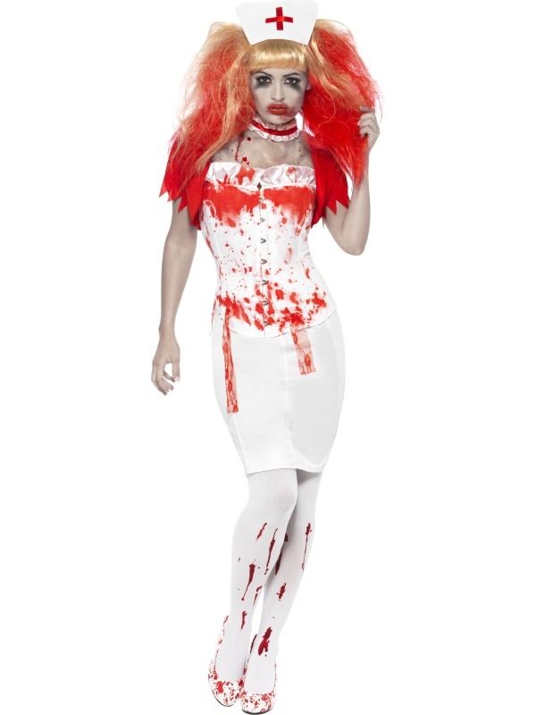 Blood Drip Nurse Zuster Halloween Kostuum