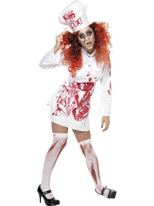 High School Horror Bloody Chef Dames Halloween Kostuum
