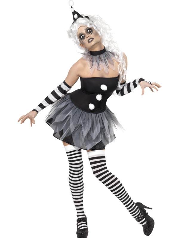 Sinister Pierrot Clown Halloween Kostuum