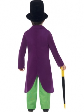 Van het bekende boek van Roald Dahl; Sjakie en de Chocoladefabriek hebben wij een aantal kostuums.
Bijzonder Willy Wonka Kinder Kostuum.Inbegrepen zijn het shirt, de broek, de jas, de vlinderdas, hoed en de wandelstok.
Maak je outfit af met een pruik! 