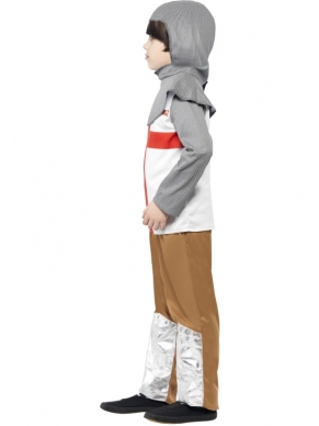 Horrible Histories Ridder Kinder Kostuum, bestaande uit het tuniek met broek en muts. Maak de look compleet met bijpassende accessoires zoals zwaard en schild.