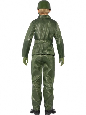 Mooi Toy Soldier Soldaat kinder kostuum. Ook voor volwassenen beschikbaar!Inbegrepen zijn het groene shirt, de broek, de riem en de helm.
Maak je oufit af met \