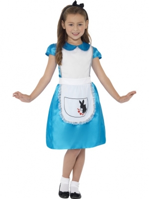 Heel mooi Alice in Wonderland Kinder Kostuum.Inbegrepen is de blauwe jurk en de haarband met zwarte strik.
Maak je outfit af met een petticoat!