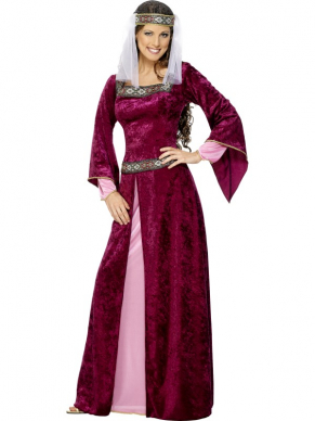 Prachtig kostuum an het Robin Hood personage Vrouwe Marianne,maar ook perfect voor een middeleeuws feestje.Inbegrepen is de jurk en haarband.
Maak je outfit af met pruik! 
*beschikbaar in vele maten.