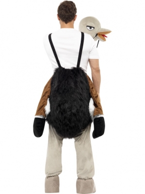 Prachtig Struisvogel pak met neppe hangende benen. Net alsof je de struisvogel rijdt! 