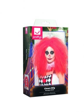 Rode lange clown pruik voor een horror clown of een gewone clown. Met onze schmink setjes kunt u alle kanten op. Leuk voor Carnaval of een Halloween Horror feest. 