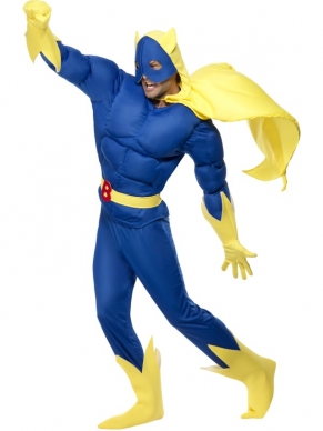 Bananaman kostuum voor volwassenen. Bestaat uit jumpsuit, cape inclusief masker, handschoenen en boot covers. Verkrijgbaar in verschillende maten. We hebben ook het Banana kostuum voor dames
