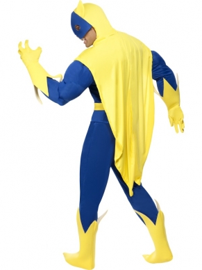 Bananaman kostuum voor volwassenen. Bestaat uit jumpsuit, cape inclusief masker, handschoenen en boot covers. Verkrijgbaar in verschillende maten. We hebben ook het Banana kostuum voor dames