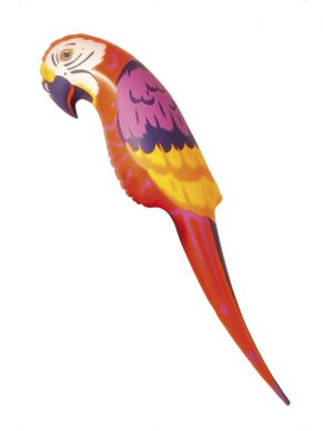 Opblaasbare papegaai accessoire voor een piraten kostuum of tropisch feest - 116cm groot. 