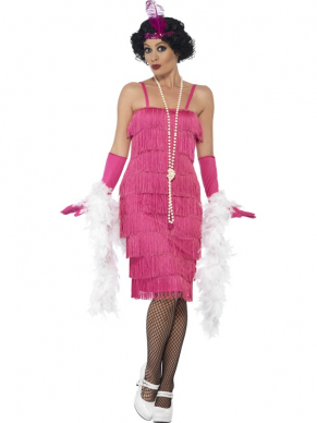 Roze Flapper Charlston Verkleedkleding 3-delig