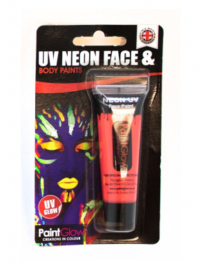 Neon Rode UV Face & Body Paint Neon Make up Tube van 10ml. Maak de mooiste creaties. Leuk voor een neon disco feestje. Verkrijgbaar in diverse kleuren. Geeft licht in UV licht (UV Reactive).