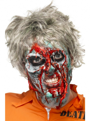 Professionele Liquid latex face & body kit. 4 potjes met vloeibare latex: rood, grijs, zwart en groen. U krijgt er ook sponsjes bij en uitleg. Uw zombie horror look is in mum van tijd gemaakt voor uw halloween feest of carnaval. 