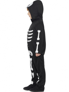 Schattige zwarte Skeletten Peuter Onesie Halloween met skeletten print. Verkrijgbaar in twee peuter maten: 1-2 jaar en 3-4 jaar. Maak nog af met een beetje skeletten schmink (alle make-up is bij ons getest). 
