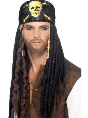 Heb jij binnenkort een feestje met het thema Piraten of ga jij als piraat naar carnaval? Combineer je kostuum met deze te gekke dreadlocks pruik met bandana om je kostuum nog realistischer te maken.
OneSize