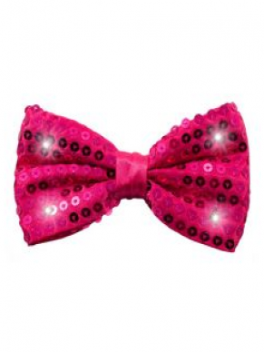 Een leuke roze vlinderstrik voorzien van LED verlichting voor een fout feestje. Maak de look compleet met bijpassende bretels, hoed of kies voor een stropdas.